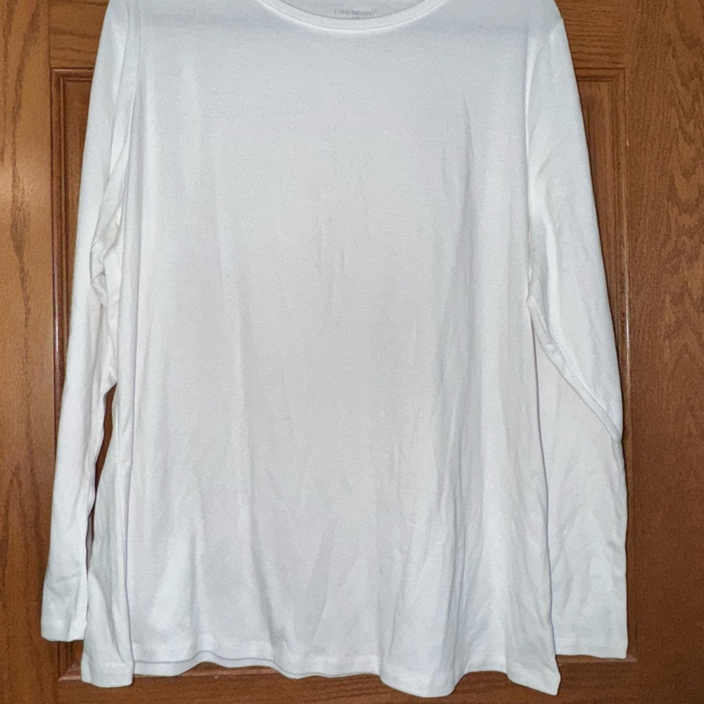 Lane Bryant White Long Sleeve Tee